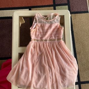 Sequin hearts girls coral mini dress